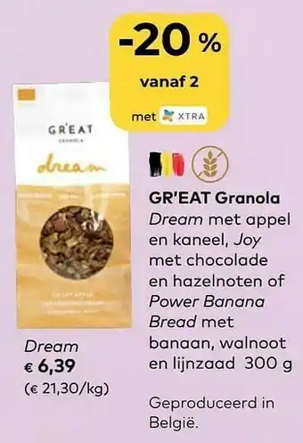 Bio Planet Gr’eat granola dream aanbieding