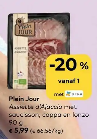Plein jour assiette d’ajaccio met saucisson, coppa en lonzo