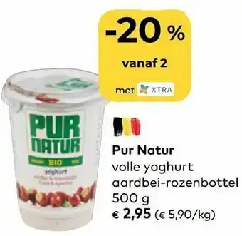 Bio Planet Pur natur volle yoghurt aardbei-rozenbottel aanbieding