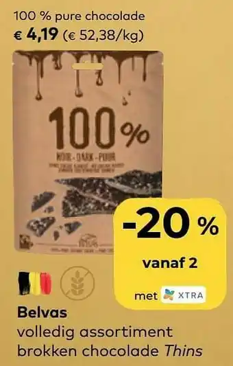 Bio Planet Belvas 100 % pure chocolade aanbieding