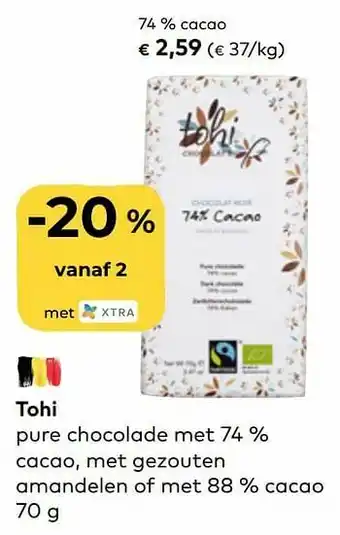 Bio Planet Tohi 74 % cacao aanbieding