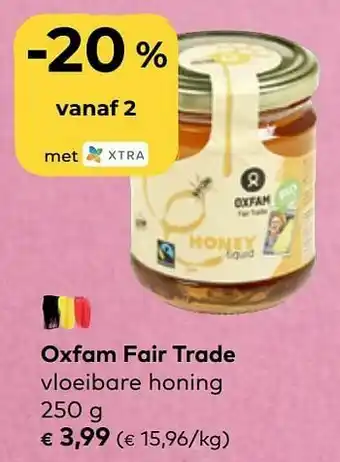 Bio Planet Oxfam fair trade vloeibare honing aanbieding