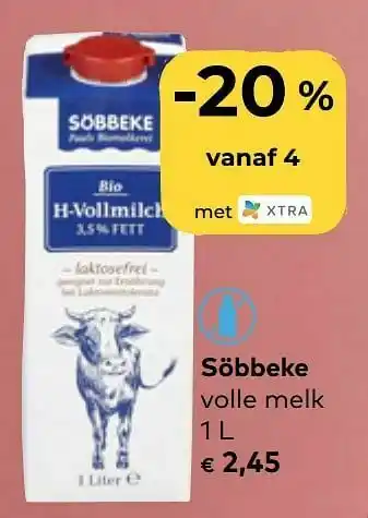 Bio Planet Söbbeke volle melk aanbieding