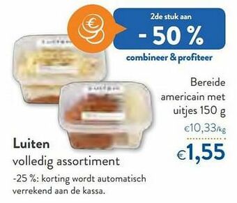 OKay Luiten bereide americain met uitjes aanbieding