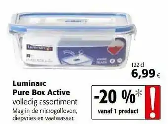 Colruyt Luminarc pure box active volledig assortiment aanbieding