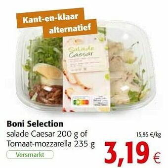 Colruyt Boni selection salade caesar of tomaat-mozzarella aanbieding