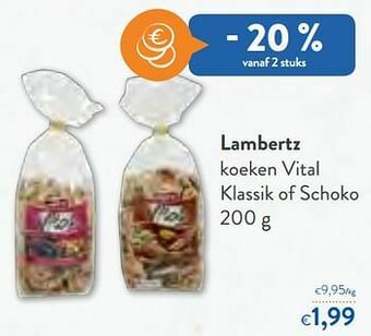 Lambertz koeken vital klassik of schoko