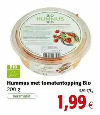 Colruyt Hummus met tomatentopping bio aanbieding