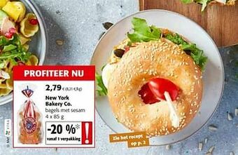 Colruyt New york bakery co. bagels met sesam aanbieding