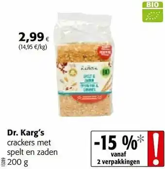 Dr. karg’s crackers met spelt en zaden