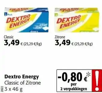 Colruyt Dextro energy classic of zitrone aanbieding