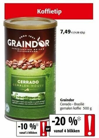 Colruyt Graindor cerrado - brazilië gemalen koffie aanbieding