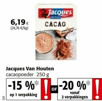 Colruyt Jacques van houten cacaopoeder aanbieding