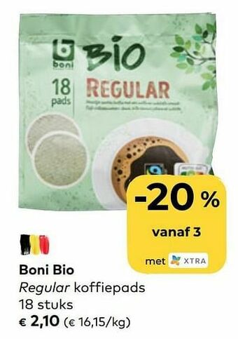 Bio Planet Boni bio regular koffiepads aanbieding
