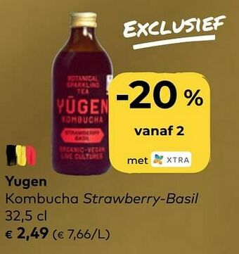 Yugen kombucha strawberry-basil
