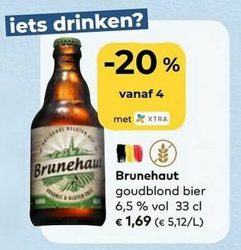 Bio Planet Brunehaut goudblond bier aanbieding