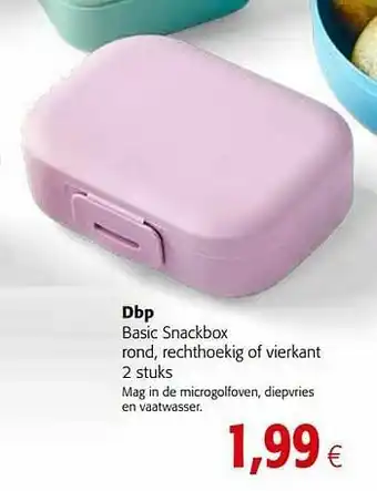 Dbp basic snackbox rond, rechthoekig of vierkant