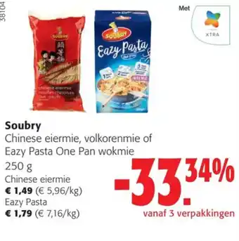 Colruyt Soubry Chinese eiermie, volkorenmie of Eazy Pasta One Pan wokmie 250g aanbieding