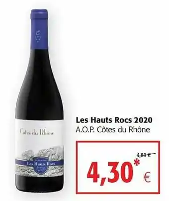 Colruyt Les hauts rocs 2020 a.o.p. côtes du rhône aanbieding