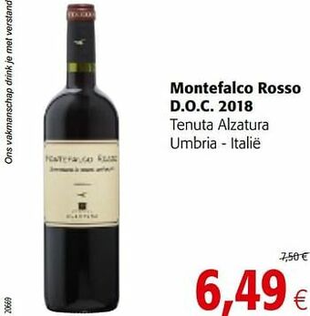 Colruyt Montefalco rosso d.o.c. 2018 tenuta alzatura umbria - italië aanbieding