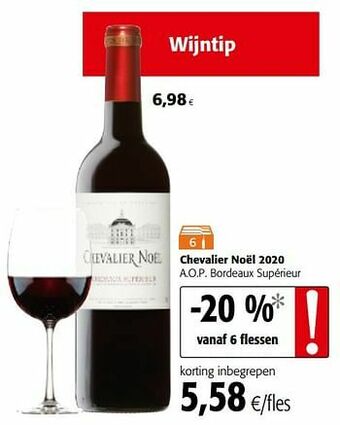 Colruyt Chevalier noël 2020 a.o.p. bordeaux supérieur aanbieding
