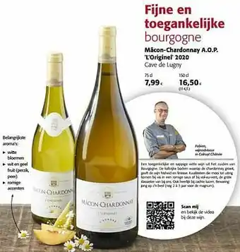 Colruyt Mâcon-chardonnay a.o.p. l`originel 2020 cave de lugny aanbieding