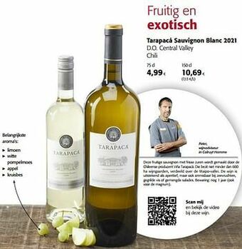 Colruyt Tarapacá sauvignon blanc 2021 d.o. central valley chili aanbieding