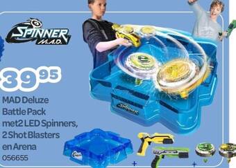 Happyland Mad deluze battle pack met2 led spinners, 2 shot blasters en arena aanbieding