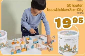 Happyland 50 houten bouwblokken 3cm city aanbieding