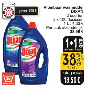 Cora Vloeibaar wasmiddel DIXAN aanbieding
