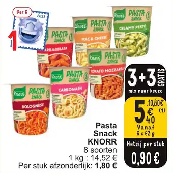 Cora Pasta Snack KNORR aanbieding
