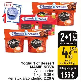 Cora Yoghurt of dessert MAMIE NOVA aanbieding