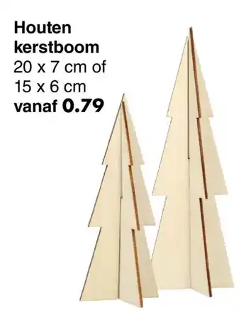 Houten kerstboom 20 x 7 cm of 15 x 6 cm