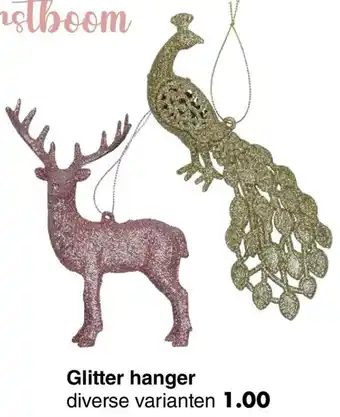 Wibra Glitter hanger diverse varianten aanbieding