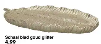 Wibra Schaal blad goud glitter aanbieding
