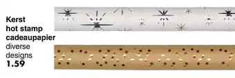 Wibra Kerst hot stamp cadeaupapier aanbieding