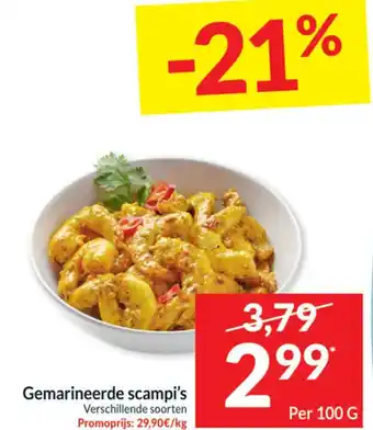 Intermarché Gemarineerde scampi's 100g aanbieding