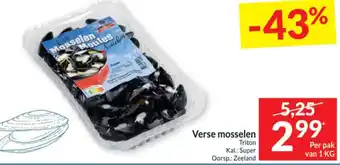 Intermarché Verse mosselen 1kg aanbieding