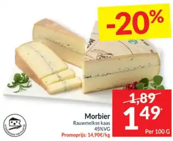 Intermarché Morbier Rauwmelkse kaas 45% VG 100g aanbieding