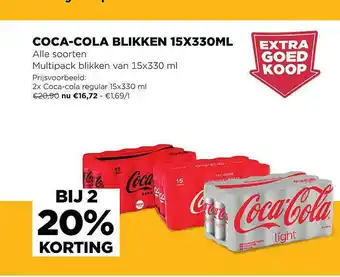 Jumbo Coca-cola Blikken 15x330ml aanbieding
