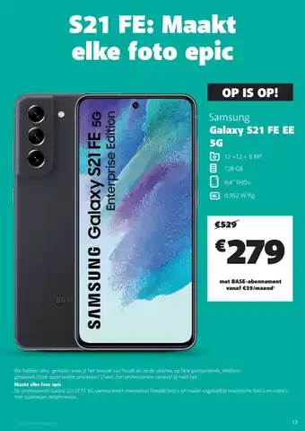 Base Samsung Galaxy S21 FE EE 5G aanbieding