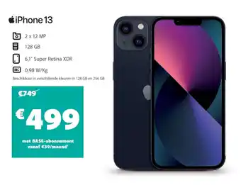 Base iPhone 13 128 GB aanbieding