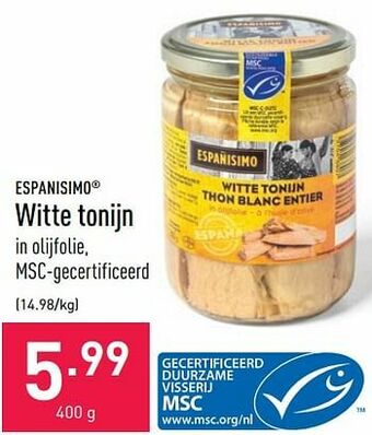 ALDI Witte tonijn aanbieding