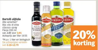 Albert Heijn Bertolli olijfolie aanbieding