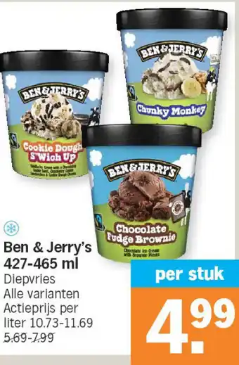 Albert Heijn Ben & jerry's 427-465 ml aanbieding