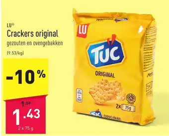 ALDI Crackers original 2 x 75 g aanbieding
