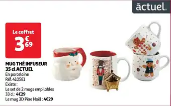 Auchan MUG THÉ INFUSEUR 35 cl ACTUEL aanbieding