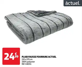 Auchan PLAID FAUSSE FOURRURE ACTUEL 130 x 170 cm aanbieding