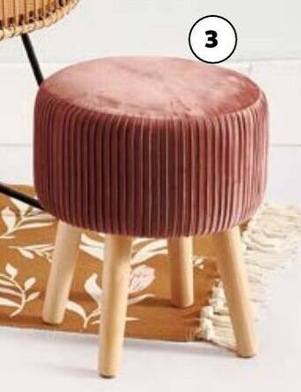 Auchan Tabouret velours 031 cm h.38 cm aanbieding
