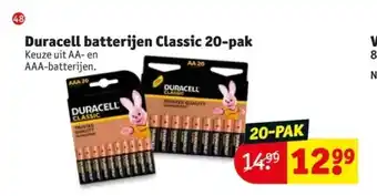 Kruidvat Duracell batterijen classic 20-pak aanbieding